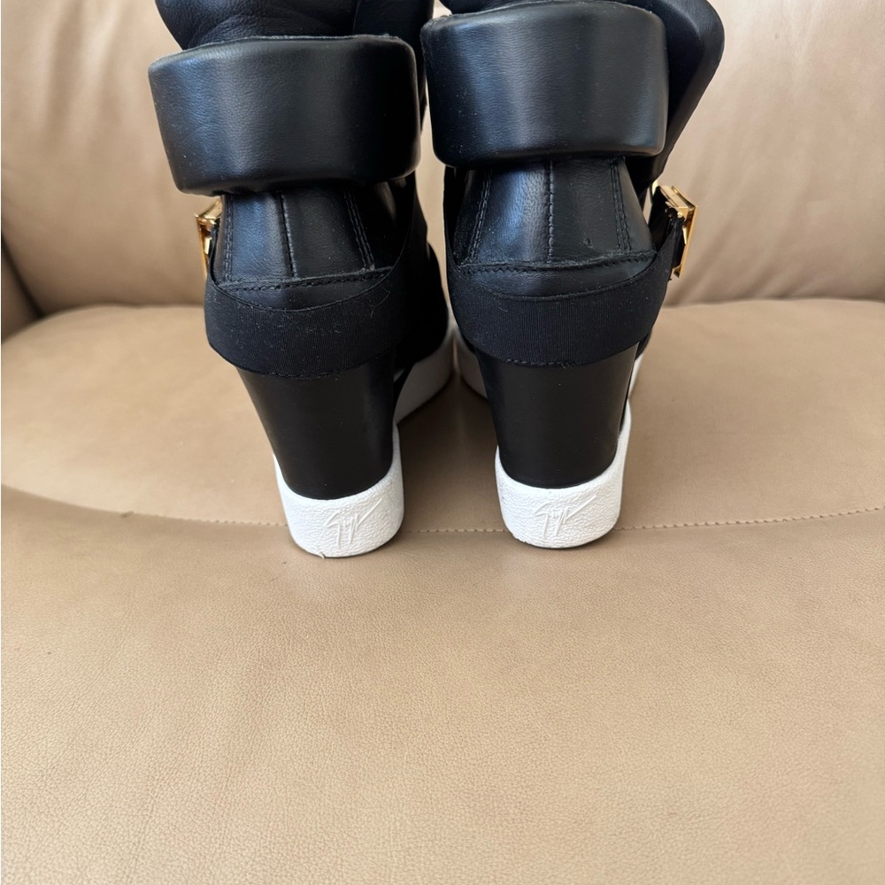 Giuseppe Zanotti wedge sneakers black and gold - Picture 4 of 7